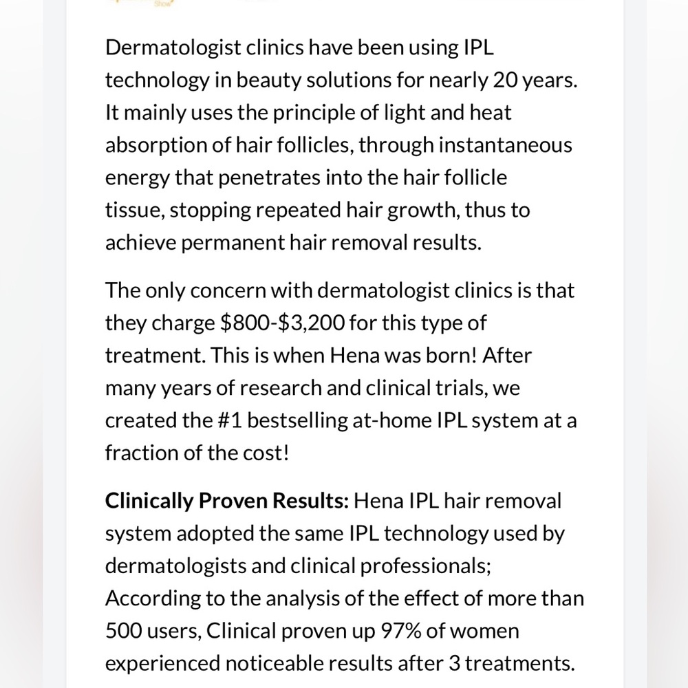HENA IPL Hair Removal System - Brand New! - Picture 3 of 4